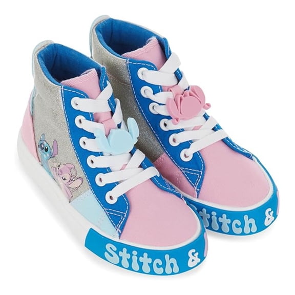 Disney Girls Lilo and Stitch Sneakers, High Top Casual Stitch Shoes Pink - 3