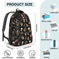 thumbnail image 5 of Mushroom and Moon Black Pattern Backpack for School, Cute School Bag with Adjustable Shoulder Straps and Padded Back, 16.9"x12.6"x5.9", 5 of 5
