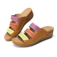 thumbnail image 4 of Oyedens Women Sandals Boho Beach Wide Width Wedge Slippers Comfort Summer Dressy Slip-On Shoes, 4 of 4