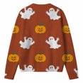 thumbnail image 4 of Tiijoy Girls Halloween Sweater Ghost Pumpkin Long Sleeve Knit Cardigan, Orange, Sizes 5-14, 4 of 4