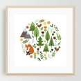 thumbnail image 2 of Scandinavian Illustration Circle - Digital Art Woodland Forest Nature Floral Animal Wildlife Autumn Unframed Wall Art Print 24 x 24 inches, 2 of 9