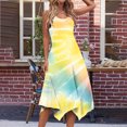 thumbnail image 4 of Ahuyic Womens Summer Dresses,Womens Casual Sundress,Women's Casual Summer Dress Sleeveless Sundress Hankerchief Hem Maxi Tank Dresses Beach Dress With Pockets, 4 of 5