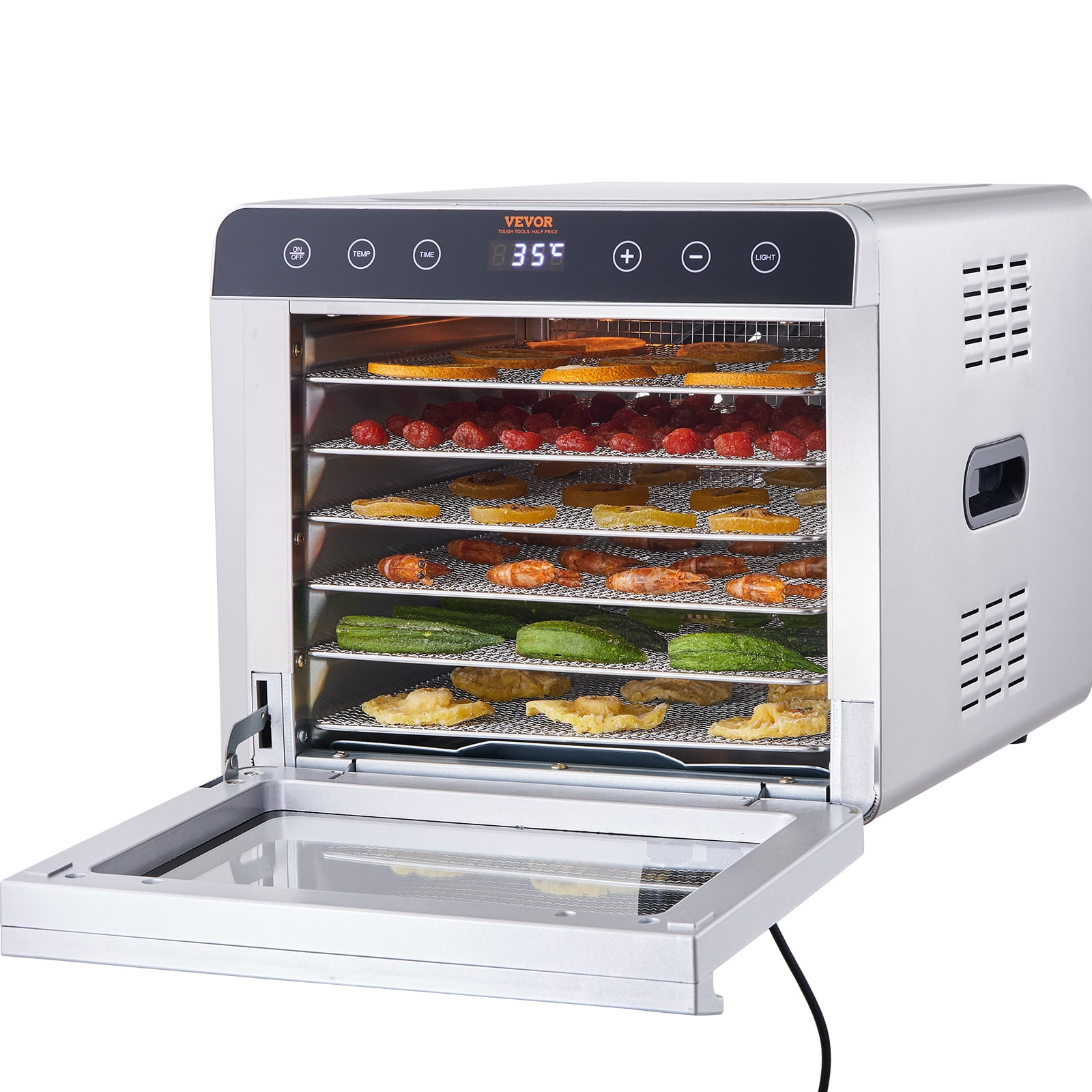 BENTISM 5 Trays Food Dehydrator Machine Adjustable Timer 300W Jerky Fruit  Drying