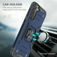 thumbnail image 3 of Samsung Galaxy S22 Case, Rosebono Hybrid Slim Colorful Armor Cover Case With Adjustable Integrated 360 Degree Rotating Ring Kickstand For Samsung Galaxy S22 (Navy), 3 of 6