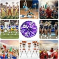 thumbnail image 6 of 12 Pack pom poms Cheerleading,Cheerleading poms Sports Dance Cheer Plastic Pom Poms Cheerleading for Sports Team Spirit (Blue Gold), 6 of 6