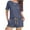 Dark Blue, variant on Short Pajama Set for Women Women's Striped Lounge Set 2 Piece Loose Fit Set Crewneck Top and Drawstring Short Lightweight Soft Sleepwear