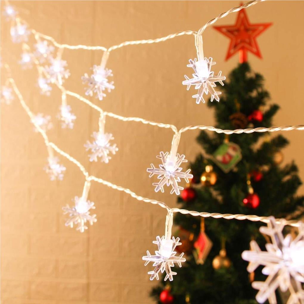 SANAG Christmas Snowflake Light 10 feet 20 LED Battery Operated