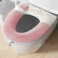 thumbnail image 2 of Pads,Soft Thicker Warmer Toilet Seat Pads,1Pieces Thicker Bathroom Soft Pad with Handle Toilet Lid Cover Cushion Soft Thicker Stretchable Washable Fits All Oval Toilet Seats, 2 of 7
