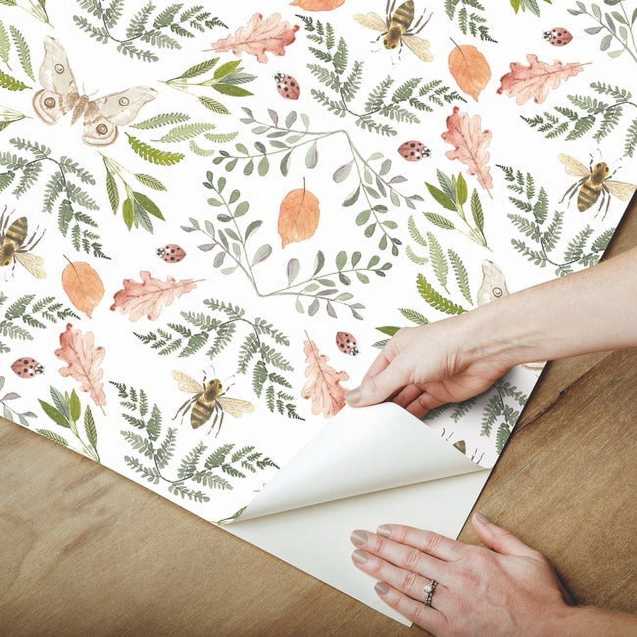 Penny Lane: Forest Cottage Bee And Butterfly Peel and Stick Wallpaper