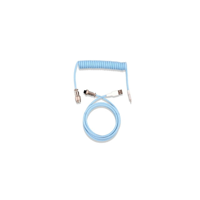 Wweixi Câble de Clavier Mécanique Professionnel Fils de Connexion pour Clavier Type-c Ressort Câbles d'Aviation Fil de Connecteur Accessoire d'Ordinateur Bleu Ciel