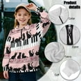 thumbnail image 6 of Chririnla Piano Black Cat Girls Hunting Sweatshirt Half Zip Pullover Sweatshirts Outdoor Casual Top for Hunting Trip Adventure Camouflage Size 7-8, 6 of 7