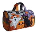 thumbnail image 2 of Halloween Tote Gift Bags, Puff Stitching Quilted Halloween Print Tote Bag, Portable Travel Shoulder Handbag, 2 of 6