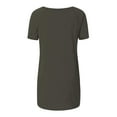thumbnail image 3 of Jovati Short Sleeve Tunics for Women to Wear with Leggings Plus Size Fashion Plain Crew Neck T-Shirt Mid-Length Blouse On, 3 of 5