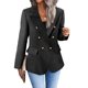 thumbnail image 2 of Chaqueta blazer Mina Self Black Tweed Plaid para mujer, 2 of 6
