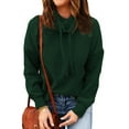 thumbnail image 4 of Women Cowl Neck Casual Tunic Sweatshirts Drawstring Long Sleeve Solid Color Comfy Lightweight Pullover Jumper Tops, 4 of 7