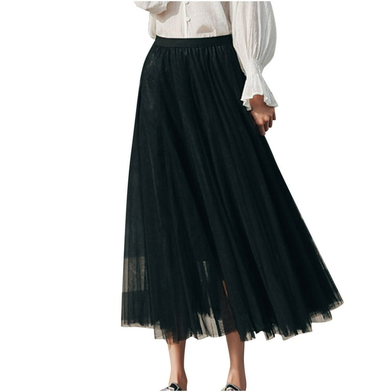 【Acka.】tulle long skirt Amazon.com: Women's Long Tulle Skirt Mesh Retro Pleated