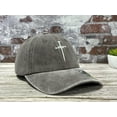 thumbnail image 2 of embroidered three nails cross baseball hats for women & men, 2 of 6