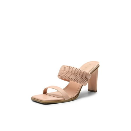 

Women‘s Square Toe Heels for Women Braided Open Toe Two Strap Slip on Heels Chunky Mules Sandals Party Wedding Dress Dating Pumps Shoes Women‘s Footwear