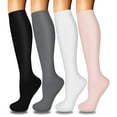 thumbnail image 1 of Calcetines de compresión Iseasoo, 4 pares, hasta la rodilla para mujer, 1 of 6