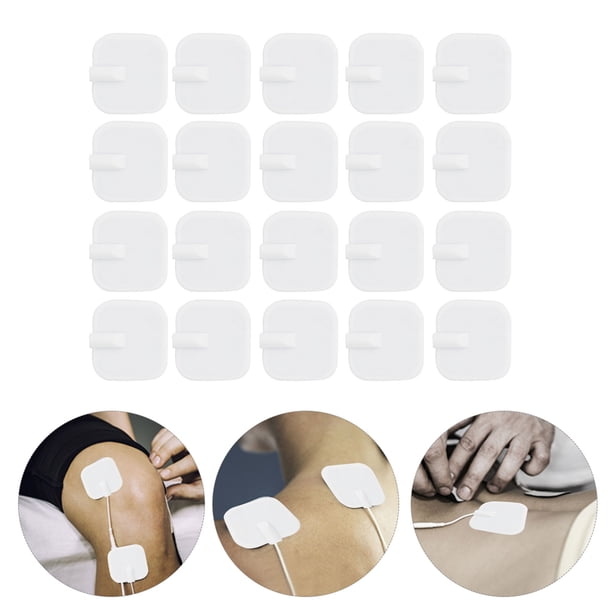 20 Unids/Bolsa Almohadilla de Electrodo de 4 x 4 cm, Almohadillas de Electrodos de Autoadhesión Decenas para Máquina de Fisioterapia Masajeador TENS Ecomeon no