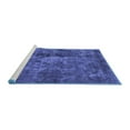 thumbnail image 2 of Ahgly Company Machine Washable Indoor Square Oriental Blue Industrial Area Rugs, 4' Square, 2 of 4