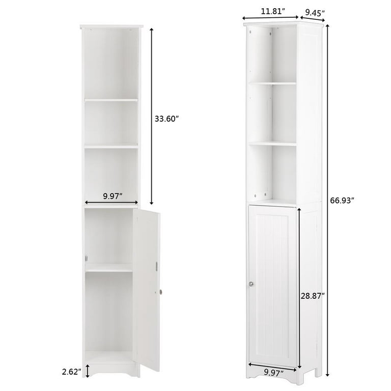 HIFIT Tall Modern Linen Bathroom Storage Cabinets with 4 Doors & Shelves &  Drawer, 67 H Tall Freestanding , Living Room, Bedroom, Kitchen, Pantry