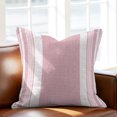 thumbnail image 5 of Throw Pillow Covers 20x20 Inch, Vintage Pink Striped Decorative Pillow Cases for Couch Sofa Bed, Farmhouse Modern Stripes Boho Cotton Linen Square Home Decor Pillowcases with Hidden Zipper, 5 of 9