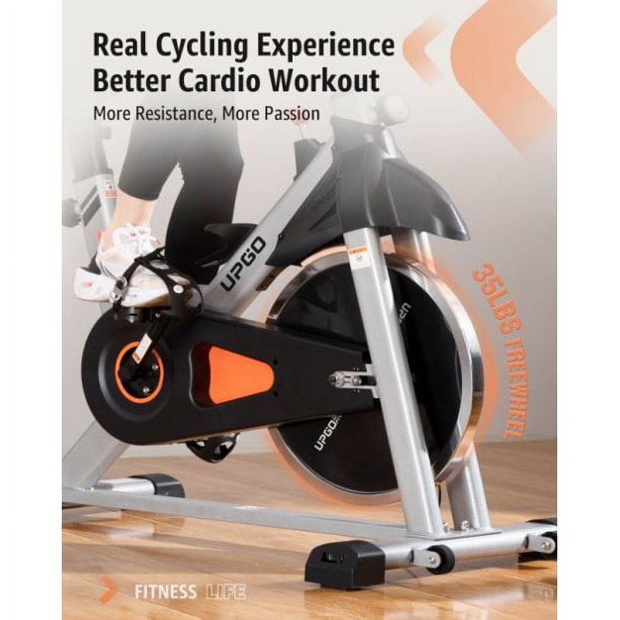 UPGO Indoor Cycling Bike Stationary Bike with 270lb Max Weight Exercise Bicycle with Ipad Mount & Comfortable Seat Cushion for Home Cardio Workout - image 5 of 11