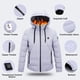 thumbnail image 4 of Oucaili Chaqueta térmica para hombre, abrigo térmico eléctrico, prendas de vestir con capucha de invierno, chaquetas cálidas con calefacción para exteriores con paquete de batería de 10000mAh, 4 of 10