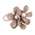 thumbnail image 3 of Camellia Flower Faux Pearl Hair Tie Ring Rope Women Elastic Ponytail Holder, 3 of 8