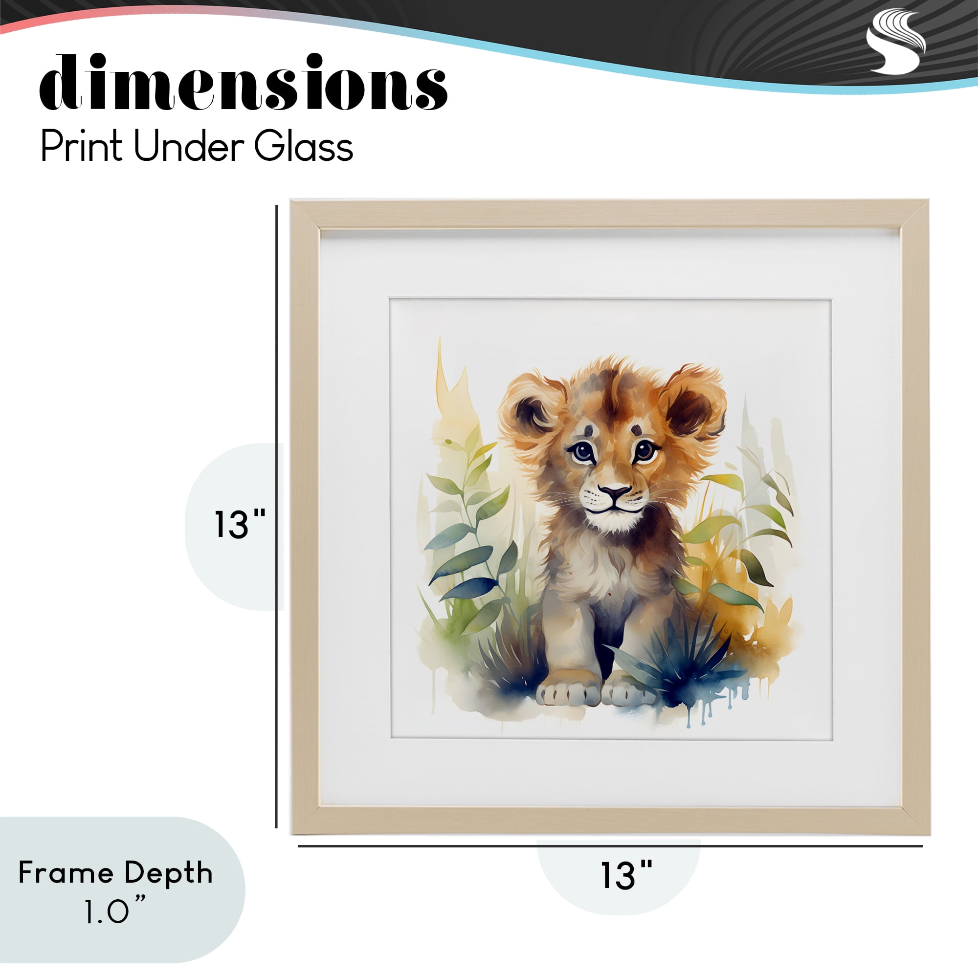 Stupell Industries Crafty Critters Lion Birch Framed Print Under Glass, design by Steve Hunziker