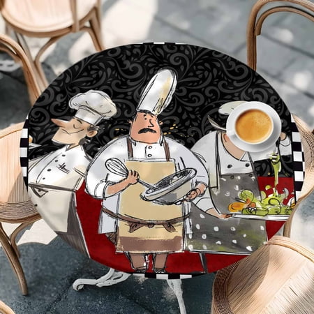Cartoon Kitchens Cooks Round Fitted Tablecloth with Elastic Edge Waterproof Table Cloth Fits Tables Up to 36 -44 Wipeable Washable Table Cover for Indoor Outdoor Dinning Black White Geometric Plaid Cartoon Kitchens Cooks Round Fitted Tablecloth with Elastic Edge Waterproof Table Cloth Fits Tables Up to 36 -44 Wipeable Washable Table Cover for Indoor Outdoor Dinning Black White Geometric Plaid