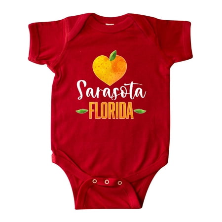 

Inktastic Sarasota Florida Orange in Heart Gift Baby Boy or Baby Girl Bodysuit