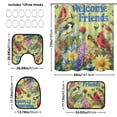 thumbnail image 6 of Ryvnso 4 Pcs Cardinal Bird and Butterfly Bathroom Shower Curtain Set with 12 Hooks Bath Mat Toilet Lid Cover, 6 of 8
