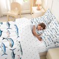 thumbnail image 4 of Feelyou Watercolor Sea Fish Twin Bedding Sets for Kids Boys Girls, Coastal Animal Bedding Comforter Set, White Blue, Reversible, 7 Pieces, 4 of 7