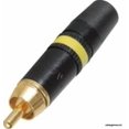 thumbnail image 2 of Neutrik Rean NYS373-4 RCA Male Phono Plug Black W/Gold Contacts - Yellow Ring, 2 of 3