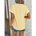 thumbnail image 4 of Womens Clothing Homenesgenics Womens Tops under $5 Women's Spring/Summer Fashion Casual Loose Round Neck Short Sleeve Women's Yellow L, 4 of 6