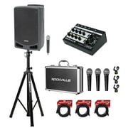 Samson Expedition XP312W 12" PA DJ Speaker+Stand+Mixer+(3) Mics+Case+XLR Cables