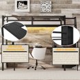 thumbnail image 3 of Morufur Twin XL Metal Loft Bed with Desk and Wardrobe,Heavy Duty Loft Bed Frame with Storage Stairs and LED Lights for Teens, Adults, Black, 3 of 10