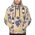 thumbnail image 2 of Bingfone Watercolor Bottles And Glasses Men's Drawstring Hoodie Long Sleeve Pocket Sweatshirts-Small, 2 of 6