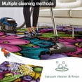 thumbnail image 5 of Yellow Purple Flowers Outdoor Rug for Patio/Deck/Porch, Non-Slip Large Area Rug 6 x 9 Ft, Watercolor Blooming Floral Leaves Retro Indoor Outdoor Rugs Washable Area Rugs, Camping Rug Carpet Runner, 5 of 8