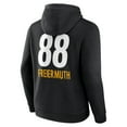 thumbnail image 3 of Men's Pat Freiermuth Black Pittsburgh Steelers Team Wordmark Player Name & Number Pullover Hoodie, 3 of 3