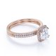 thumbnail image 3 of JeenMata Anillo Nupcial de Moissanita con Halo de Talla Cojín de 1,5 Quilates Engastado en Oro Rosa de 18 K sobre Plata para Mujer, 3 of 6
