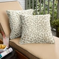 thumbnail image 4 of Sunbrella  Tan Leopard Indoor/Outdoor Pillows, Set of 2, Corded Tan Leopard 16 in L x 16 in W, 4 of 5