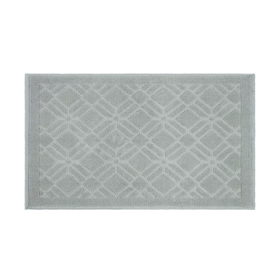 Martex Restore Geometric Cotton Bath Rug, 20" x 32", Geo Grey