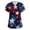 01-Blue, variant on 250th Anniversary USA Scrub Tops Women American Flag Print Stretch V Neck Scrubs 4th of July Nurse Working Uniforms with Pockets
