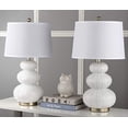 thumbnail image 3 of Safavieh Lighting Collection Rita White Triple Gourd Studded 29-inch Bedroom Living Room Home Office Desk Nightstand Table Lamp (Set of 2) - LED Bulbs Included, 3 of 5