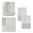 thumbnail image 4 of Modern Threads 4-Piece Crochet Lace Hem Dove Gray Microfiber Bed Sheet Set, King, 4 of 17