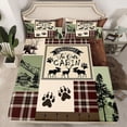 thumbnail image 2 of Homewish Rustic Deer Elk Bed Sheets for Adult, Farmhouse Cabin King Sheets, Vintage Brown Green Buffalo Sheet Set, Ultra Soft Bedroom Decor, 4 Pieces, 2 of 7