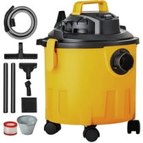 KFFKFF Wet/Dry Shop Vacuum 5 Gallon 6-HP with Accessories 2-in-1 Crevice Nozzle for the Car, Garage, Home or Workshop